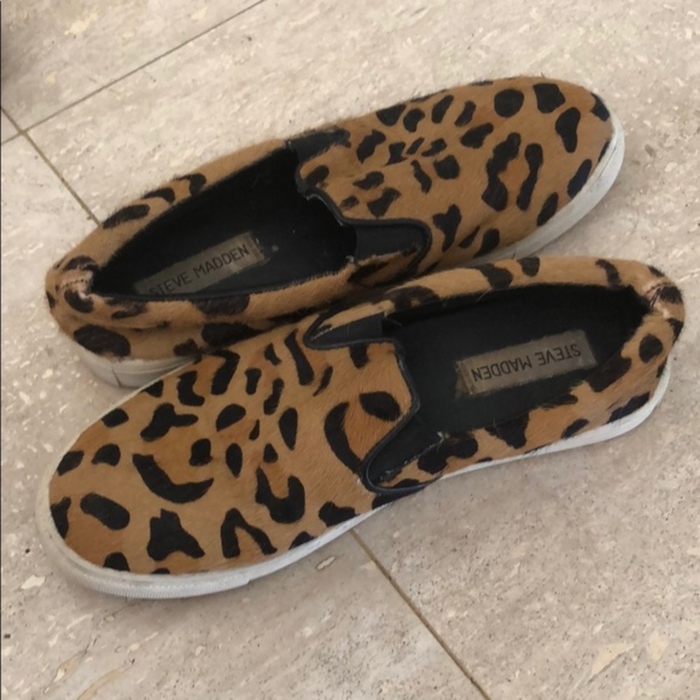 Steve Madden Leopard Slip On Size 7.5 Shoe Loafer - Picture 5 of 7